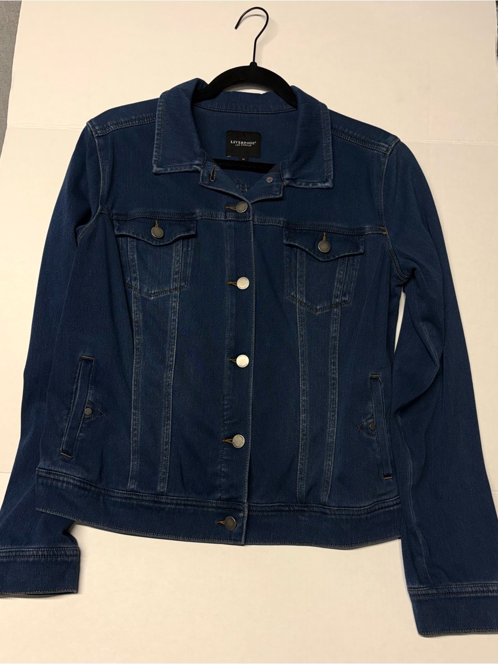 Liverpool Dark Blue Denim Jacket with Button Front